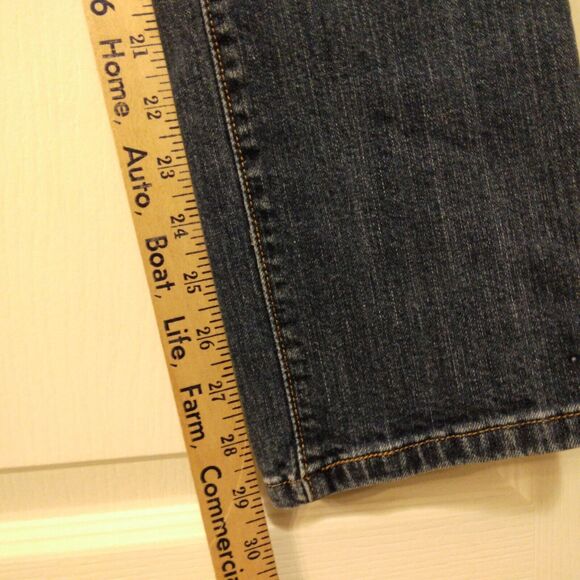 Levi's straight leg jeans womens 4M 27x32 blue denim dark wash stretch - Picture 10 of 11